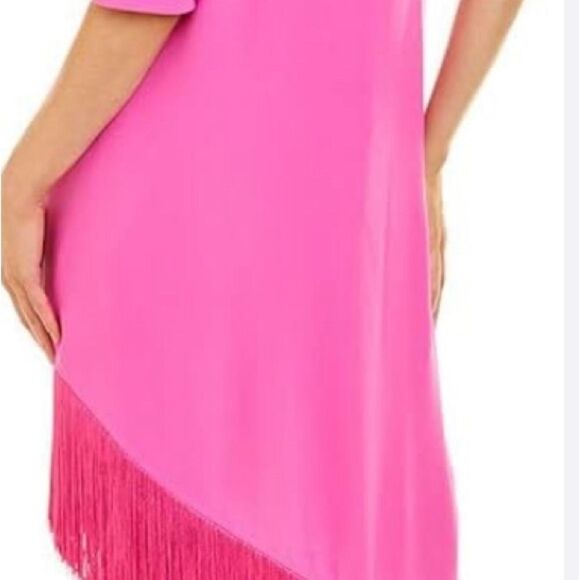 New with tags $298 Trina Turk Womens Gull Asymmetrical Fringe-Hem Dress - Picture 3 of 12